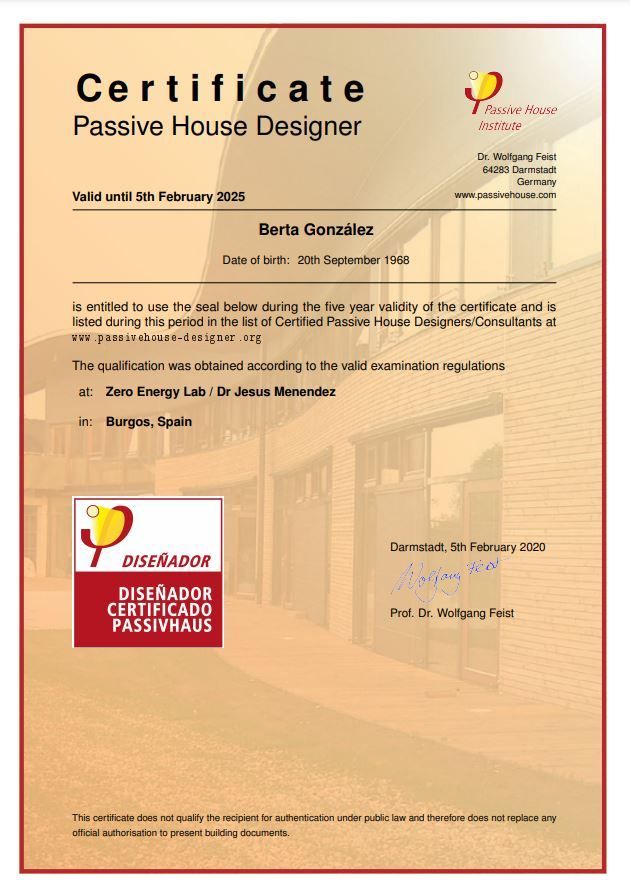 arquitecto passivhaus valladolid certificado
